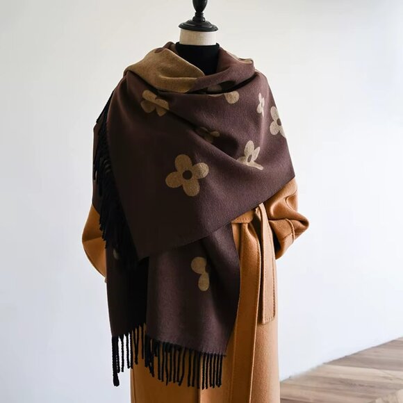 NEW! CASHMERE Inspired Double SIDED 25" WIDE SCARF - Picture 4 of 5